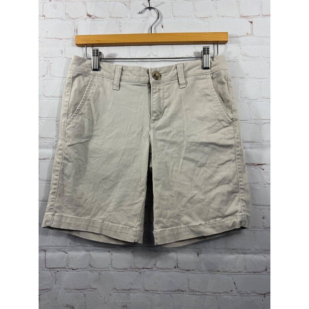 Aeropostale 9” Bermuda Shorts Womens Size 0 Khaki Tan Casual Streetwear
